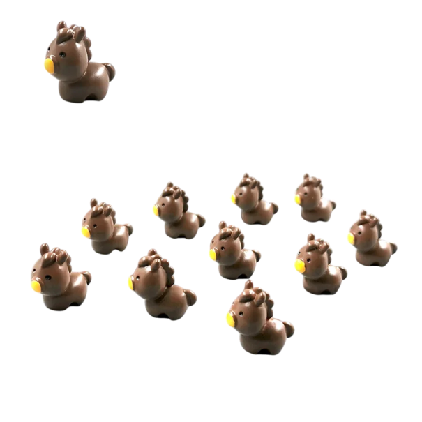 Set mit 10 Miniaturfiguren Pferd Harz Dekoration für Wohnung Regal Vitrine Tisch oder kreative Arrangements