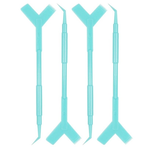 Set mit 10 Stück Kunststoffapplikatoren für Wimpern 11,5 x 3 cm Y-Form Wiederverwendbare Stäbchen Wimpernheber Make-up-Werkzeug grün