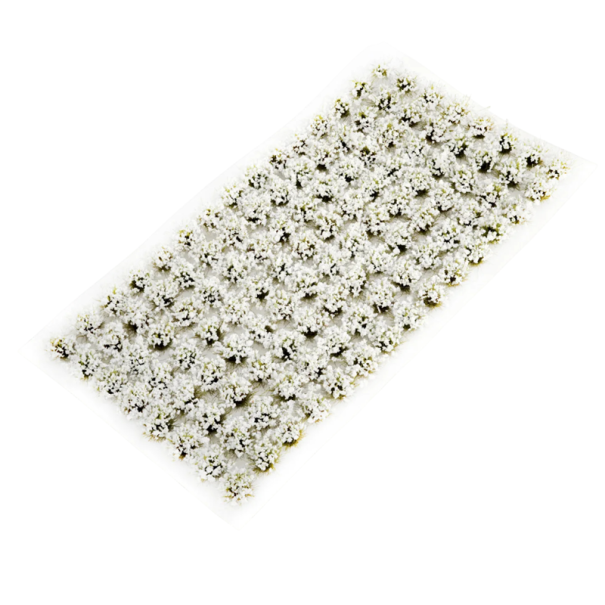 Set mit 120 Stück Grasbüscheln 6 mm x 8 mm Miniatur Grasbüschel Kunststoff Dekoration für Dioramen Modelllandschaften weiß