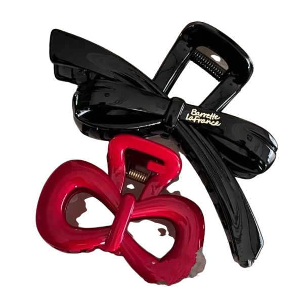 Set mit 2 Haarklammern Schleife dekorative Haarklammern Elegante feste Klammern für Hochsteckfrisuren Stilvolles Accessoire schwarz