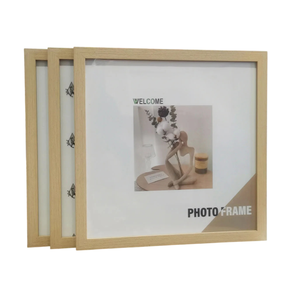 Set mit 3 quadratischen Bilderrahmen 20 x 20 cm dekorative Bilderrahmen für die Wohnung zur Belebung des Interieurs beige