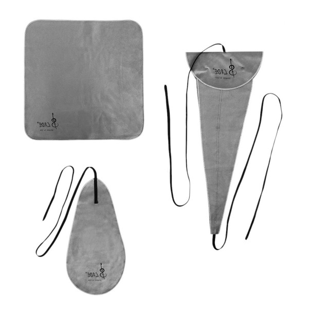 Set mit 3 Reinigungstüchern 19,5 x 45,5 cm, 34 x 34 cm und 17 x 33 cm für Saxophon, Klarinette, Trompete, Flöte, Piccolo, Fagott Baumwollpflege 1