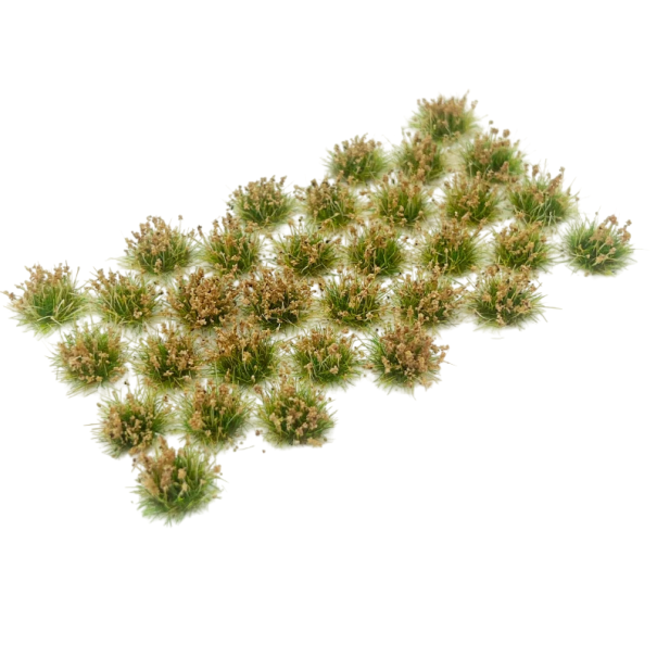 Set mit 32 Stück blühenden Grasbüscheln Miniaturgrüne Sträucher mit weißen Blüten Dekoration für Dioramen und Modelllandschaften 1