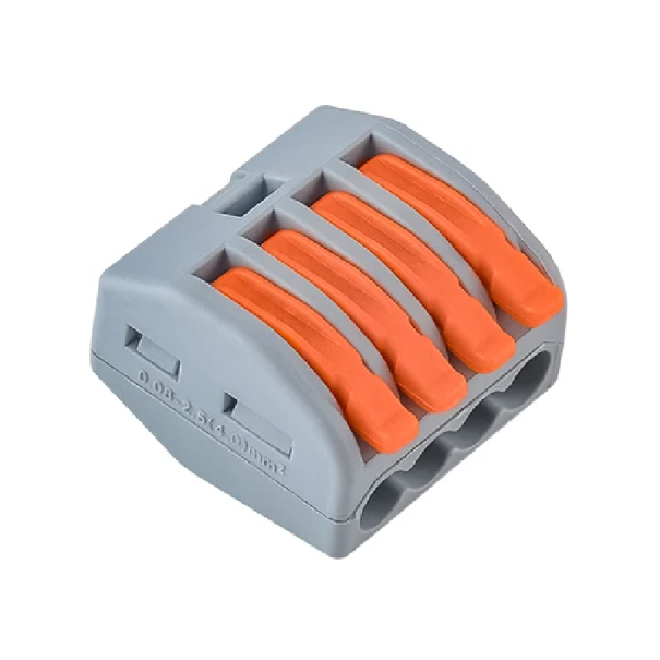 Set mit 50 Stück Anschlussklemmen für elektrische Kabel 4-polig 32A 450V 2,18 x 2,18 x 1,44 cm Schnelle Verbindung von Leitungen PA Kunststoff Sichere Verbindung 1