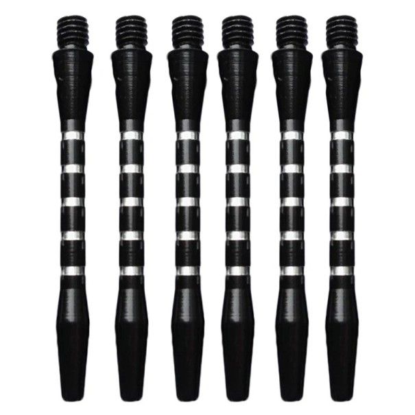 Set mit 6 Aluminium-Dartspitzen 5,2 cm mittlere Metallstangen mit 4,5 mm Gewinde verschiedene Farben Zubehör für Wurfdarts langlebige schwarz