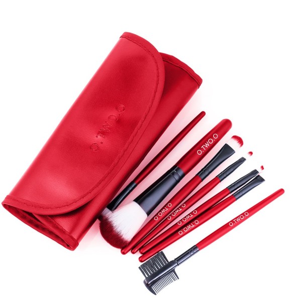 Set mit 7 Make-up-Pinseln rot