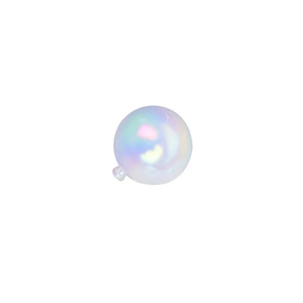 Set of 10 Balls of 5 cm Size Colourful Cake Decoration Plastic Round Ornaments for Celebration and Birthday Cakes white