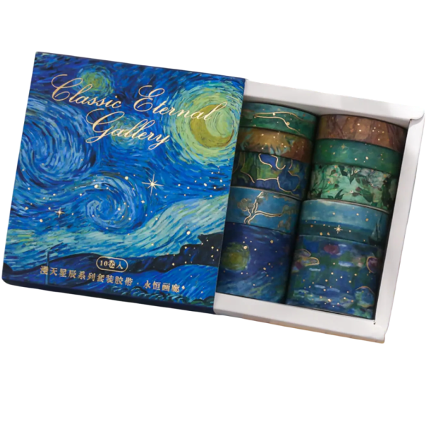 Set of 10 Floral Tape Rolls Garden Painting in a Box 2 m for Decorating Journals, Planners, Invitations and Other Creative Projects 1