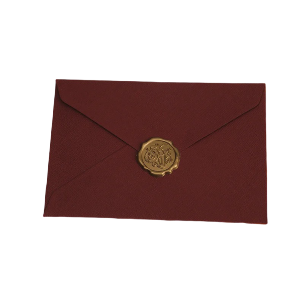Set of 10 Letter Envelopes with Seal Elegant Envelopes Structured Paper Classic Format for Greetings and Letters red
