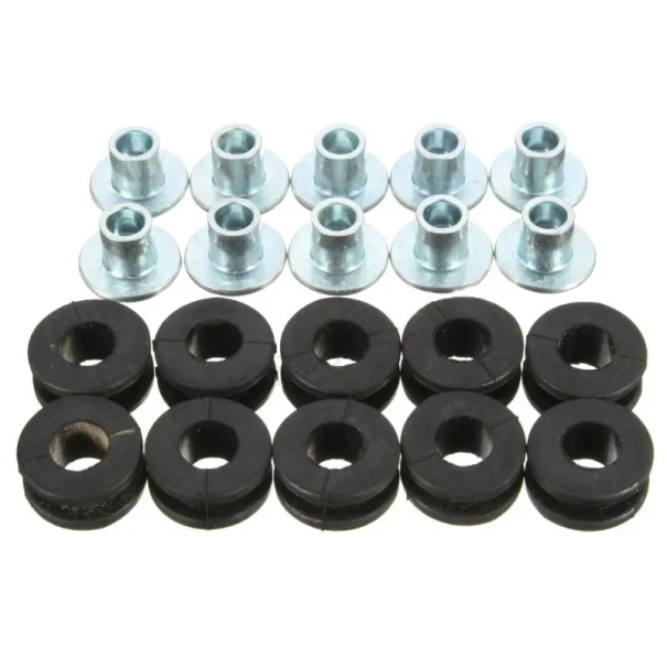 Set of 10 Motorcycle Rubber Grommets with Metal Screws Accessories for Pressure Relief Sealing and Component Fixing 1