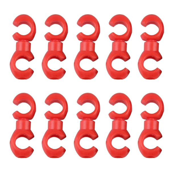 Set of 10 Rotating Clips for Gear Cables 19.4x4x4 mm Cable and Hose Guides Gear Shift Clips Mountain Bike Cycling Accessories red