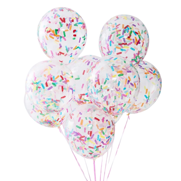 Set of 10 Transparent Latex Balloons with Coloured Confetti 30 cm Inflatable Decorations for Weddings, Birthdays and Parties 1