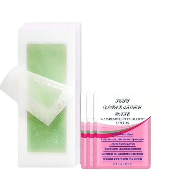 Set of 10 Wax Strips for Hair Removal Professional Depilation Smooth Skin Non-Irritating and Odourless Wax Strips 9x4.5 cm 1