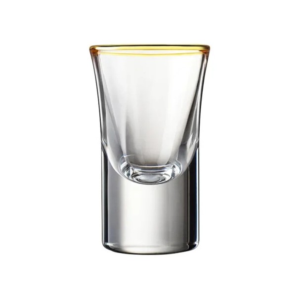 Set of 15 ml Shot Glasses with Gold Rim, 6 pcs, Glasses for Spirits, Elegant Mini Glasses for Alcohol, Spirits, Liqueur, Vodka 1