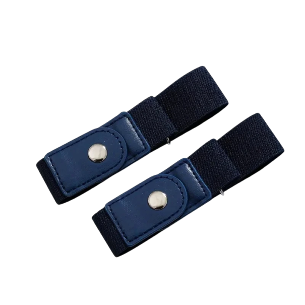 Set of 2 Black Elastic Straps without Buckle 34 x 3 cm Universal Elastic Strap for Clothing Durable Material Comfortable Wear dark blue
