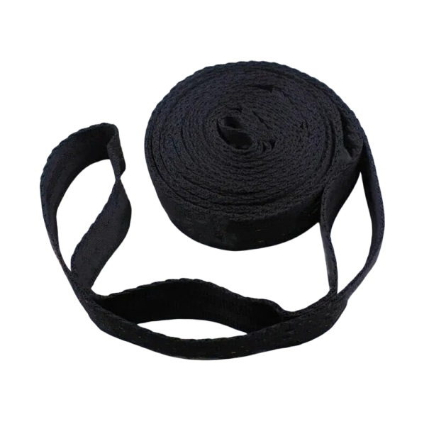 Set of 2 Black Hammock Straps 2 m with 5 Loops Load Capacity 300 kg Polyester Tree Straps for Hanging Hammocks black