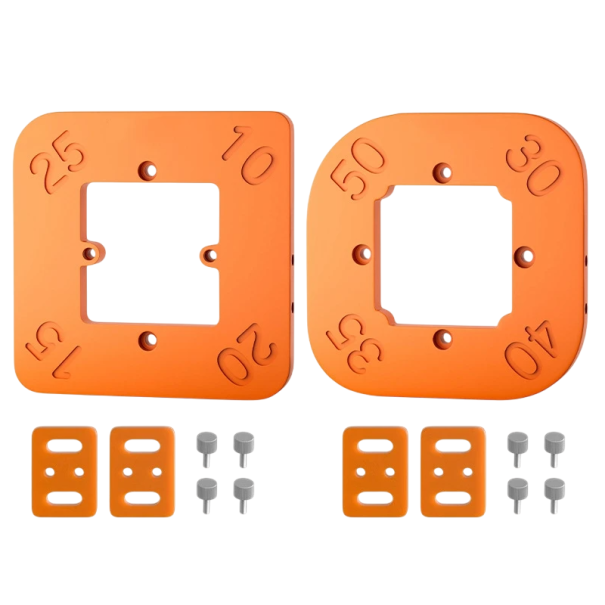 Set of 2 Corner Rounding Templates for Milling 14 x 14 cm ABS Plastic 8 Radii 10 15 20 25 mm Carpentry Template 1