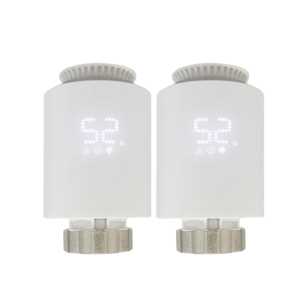 Set of 2 Smart Thermostatic Valves Tuya ZigBee App Control Support Alexa Google Home Weekly Scheduling Radiator 1