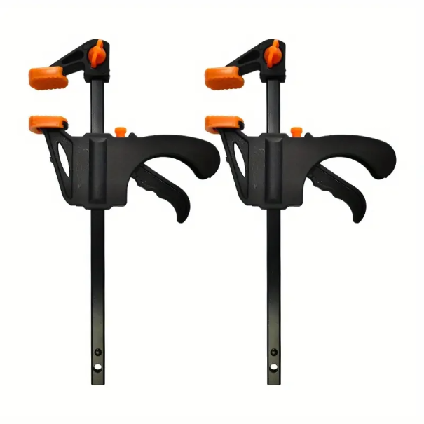 Set of 2 Woodworking Clamps 19 x 10.5 cm Jaw Spread 10 cm Clamping Force 29 kg Rotating Jaws Expansion Function Workshop Tool 1