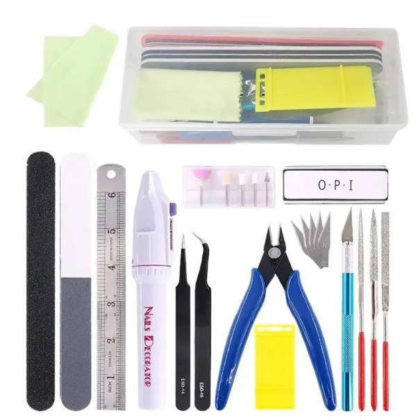 Set of 24 Model Making Tools in Plastic Box Hand Tools for Building Model Aircraft and Cars 1
