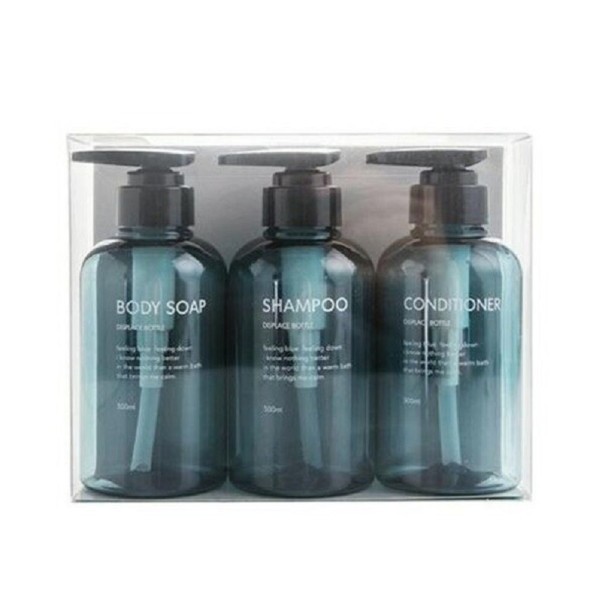 Set of 3 Cosmetic Bottles blue