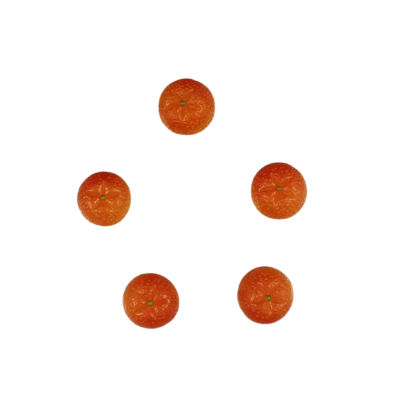 Set of 3D Orange Magnets 5 pcs Resin with Magnet Orange Decorations for Fridge Noticeboard and Metal Surfaces 1