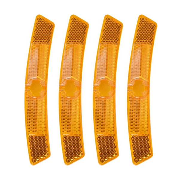 Set of 4 Reflective Strips for Bicycle Spokes 125x20 mm Reflectors for Bicycle Spokes Durable Bicycle Accessories Visibility Night Safety orange