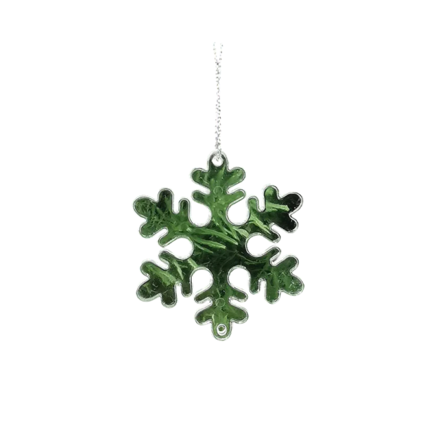 Set of 5 Christmas Ornaments Plastic Transparent Snowflake Shape 5 cm Hanging with String for Christmas Tree 1