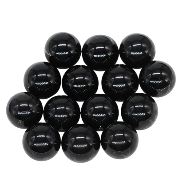 Set of 5 Natural Black Obsidian Beads 16 mm Polished Stones for Jewellery Making Decoration Minerals for Energy Cleansing 1