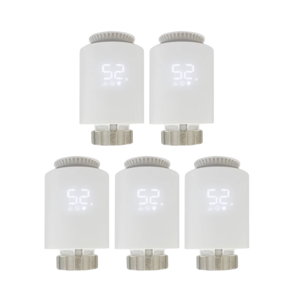 Set of 5 Smart Thermostatic Valves Tuya ZigBee App Control Weekly Schedule Alexa Google Home Radiator Temperature Regulation 1