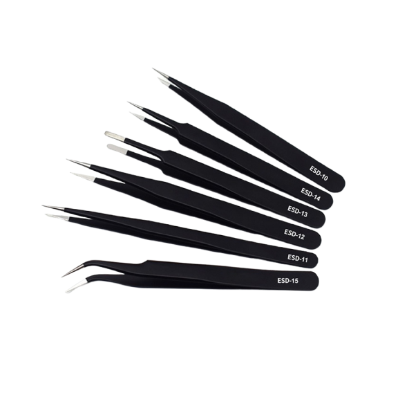 Set of 6 Anti-Static Tweezers 1