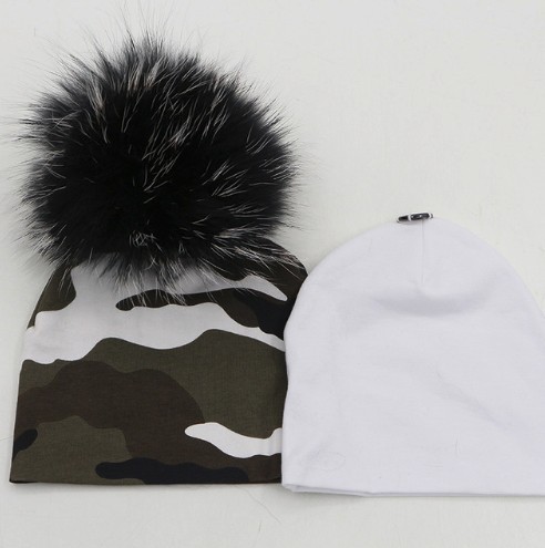 Set of Children's Cotton Hats - 2 Pieces J3422 2