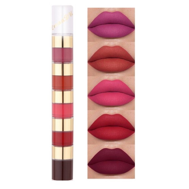 Set of Matte Waterproof Lipsticks in 5 Colours Cosmetic Set Matte Lipsticks 5 pcs 1