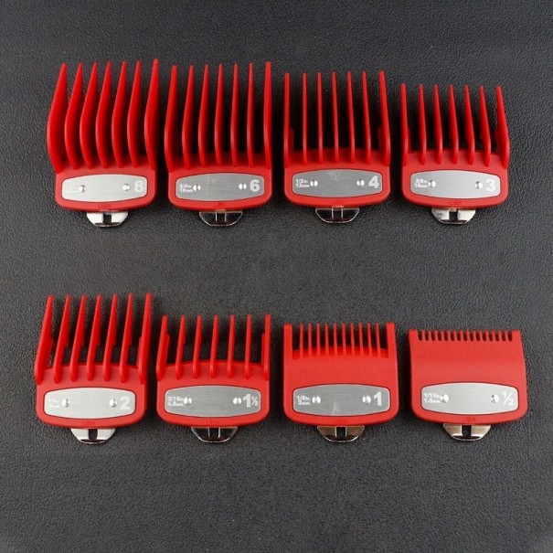 Set of Replacement Attachments for Trimmer 8 pcs red