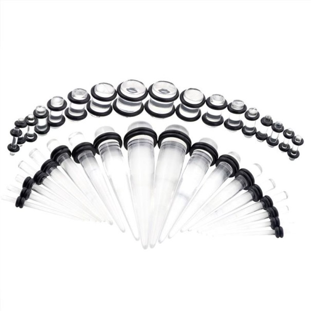 Set of Straight Expanders and Plugs - 36 pcs transparent