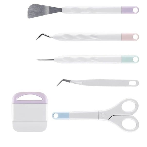 Set of Vinyl Tools for Scrapbooking 6 pcs Spatula Scissors Tweezers Stylus Scraper Hand Tools DIY Cutting and Relief Creation 1