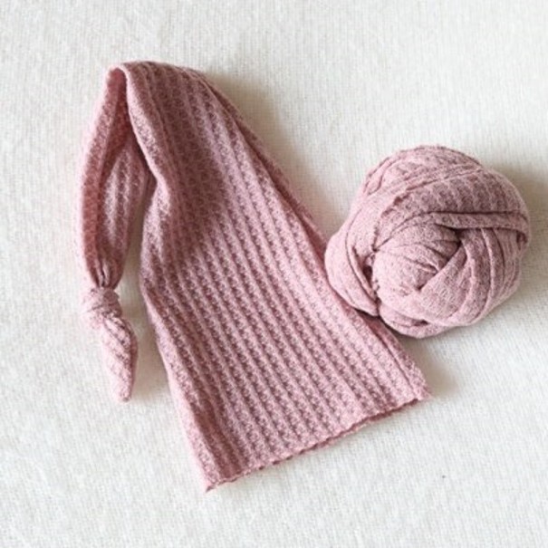 Set para sesión de fotos de bebé: gorro y manta púrpura