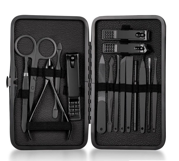 Set pedichiura si manichiura 16 buc negru
