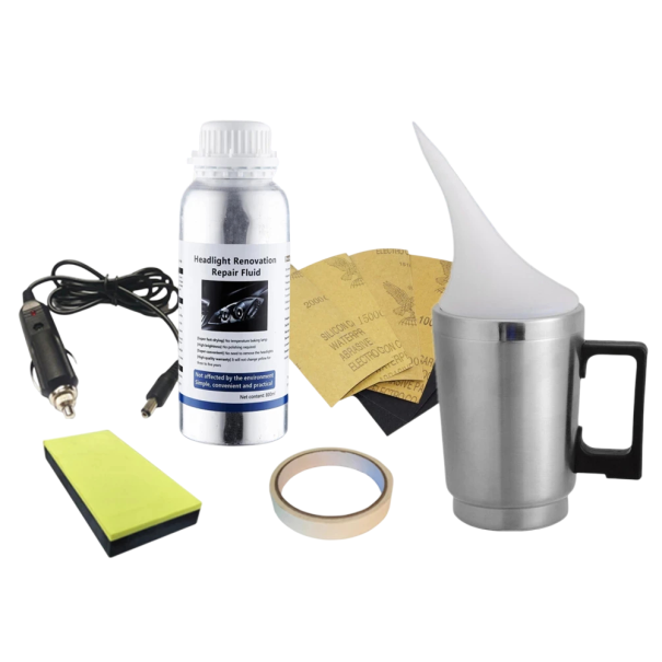 Set pentru lustruirea farurilor 300 ml agent de reparare hârtie abrazivă spumă de lustruire alimentare auto renovare lumini 1