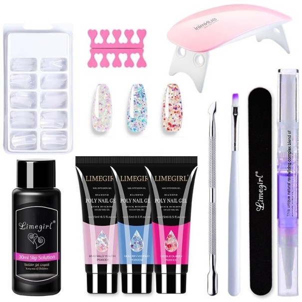 Set per unghie con mini lampada UV/LED 8