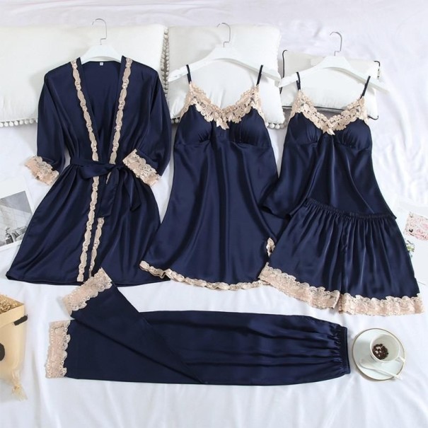 Set pijamale dama P2582 albastru inchis M