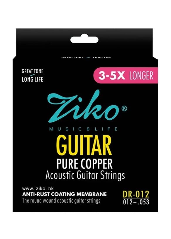 Set snaren voor akoestische gitaar DR-012 Zeskantige kern van puur koper met corrosiebestendige laag Helder warm geluid Lange levensduur Stabiele 1