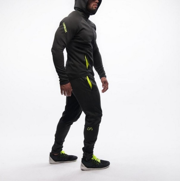 Set sport barbati - Hanorac si pantaloni J1447 gri inchis M