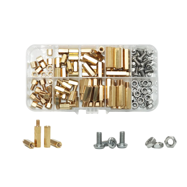 Set van 120 stuks M4 afstandspen, schroeven en moeren in verschillende lengtes 6–20 mm messing staal voor montage van printplaten en elektronica 1