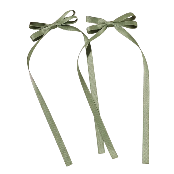 Set van 2 dubbele strik haarspeldjes Elegante strikspeldjes Stijlvol haaraccessoire voor meisjes Vrouwen Modekapsel Zachte en stevige grip lichtgroen