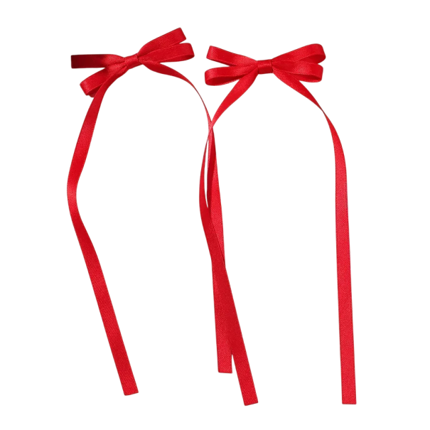 Set van 2 dubbele strik haarspeldjes Elegante strikspeldjes Stijlvol haaraccessoire voor meisjes Vrouwen Modekapsel Zachte en stevige grip rood