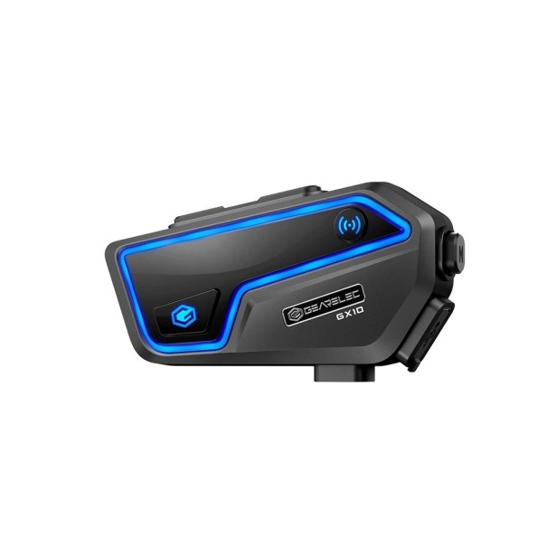 Set van 2 GEARELEC GX10 intercoms Bluetooth 5.2 IP67 10 rijders 2000 m HIFI-geluid Muziek delen DSP CVC FM-radio Batterijduur tot 40 uur 1
