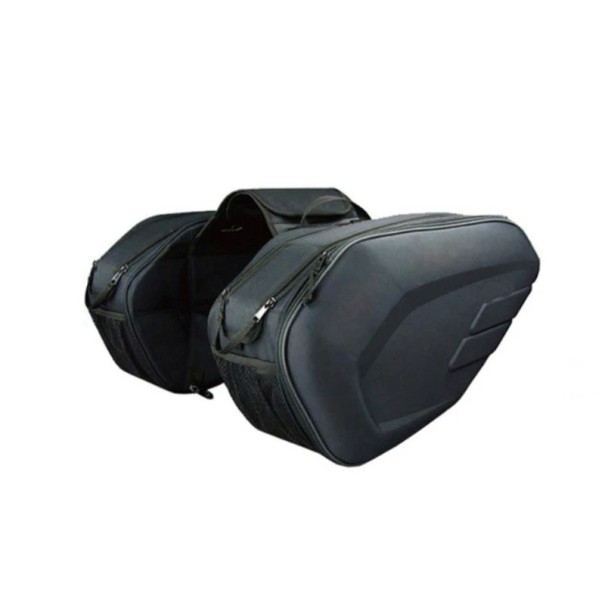 Set van 2 motorfiets zadeltassen Oxford polyester nylon vorkzijde bagage reiskoffers voor helm en uitrusting 1