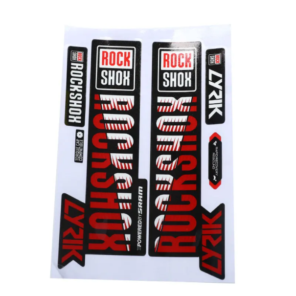 Set van 2 waterdichte stickers voor schokdempers op de voorvork van een mountainbike, beschermende stickers voor fietsaccessoires rood