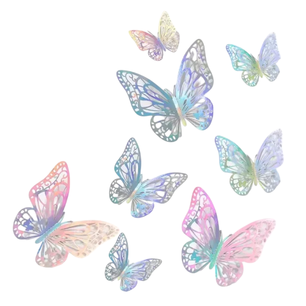 Set van 48 3D vlinder muurstickers Interieurdecoratie Woonkamer Slaapkamer Kinderkamer DIY Muurdecoratie Kleurrijke vlinders multicolor